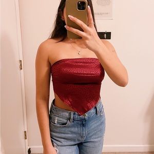 Silky Red Bandana Shirt with Pattern